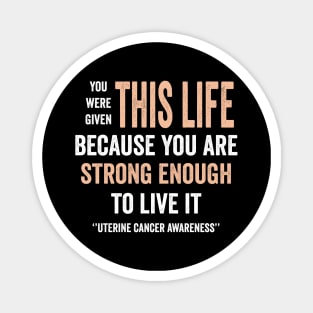 uterine cancer awareness - peach ribbon awareness - gynecological cancer awareness Magnet